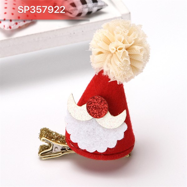 Kẹp tóc Noel hình nón nhung QT