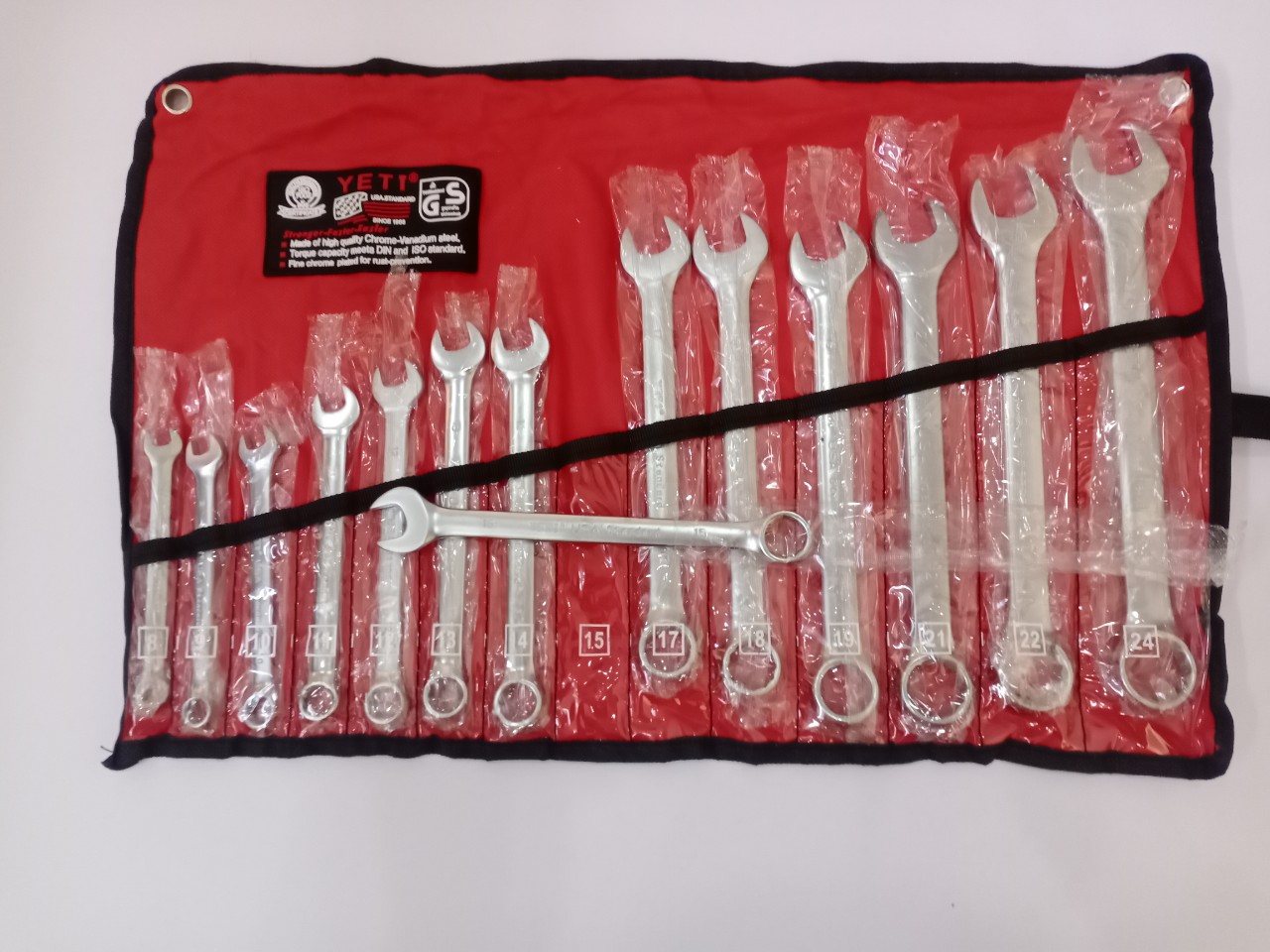 Bộ Cờ Lê 14 Cây YETI Chuẩn USA 8-24mm, Cờ Lê Đa Năng Thép Cao Cấp