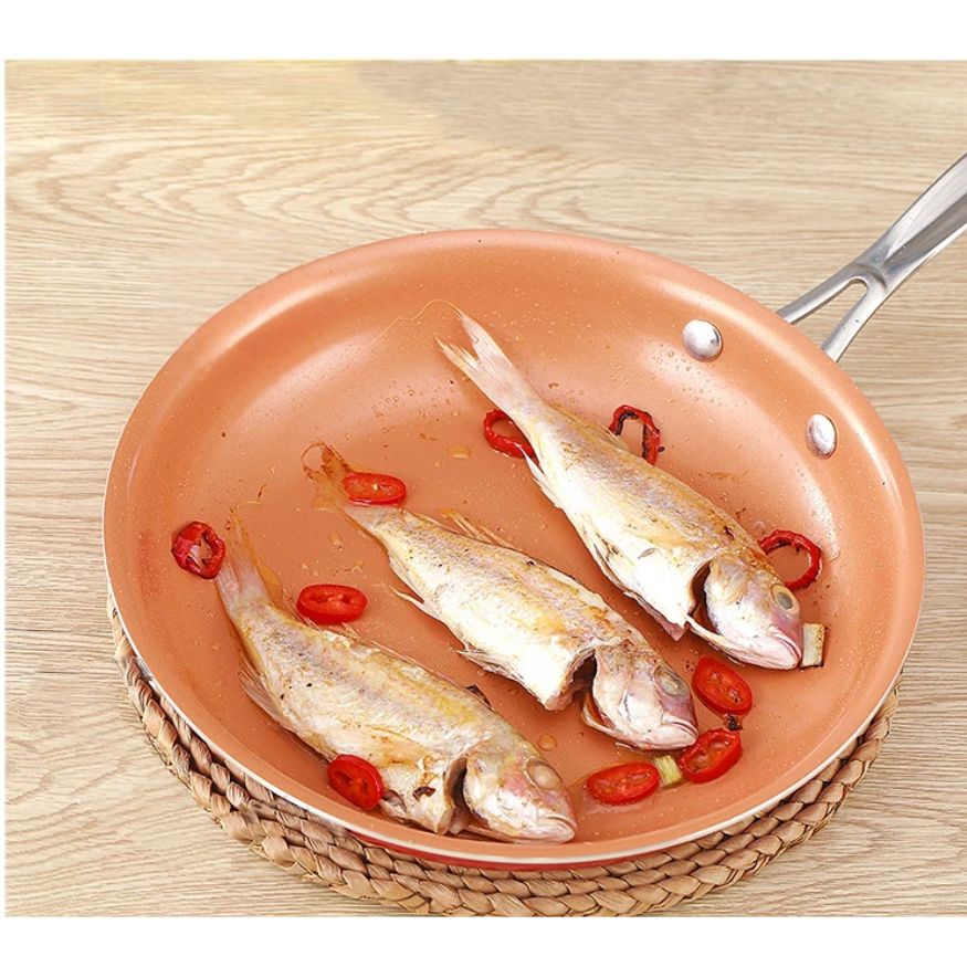 Chảo Chống Dính Đáy Từ Mishio (Size 20, 25, 30cm) MK430 MK431 MK432 - Chống Dính Gốm Cao Cấp, An Toàn Sức Khỏe, Dùng Cho Mọi Loại Bếp - hàng chính hãng