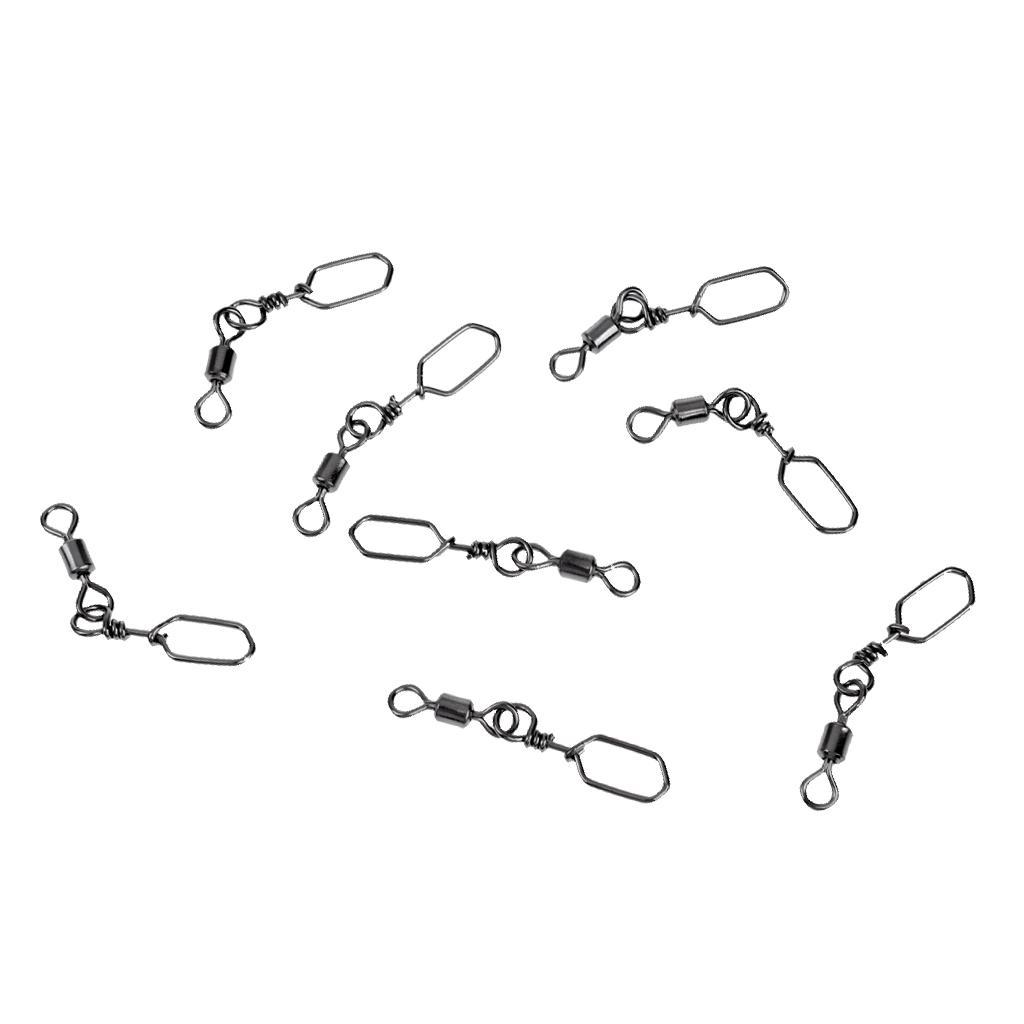 5 Size Fishing Swivels Snap Strong Ring Fishing Swivels Fishing Connector for Saltwater Silver Carp Fishing Accessories