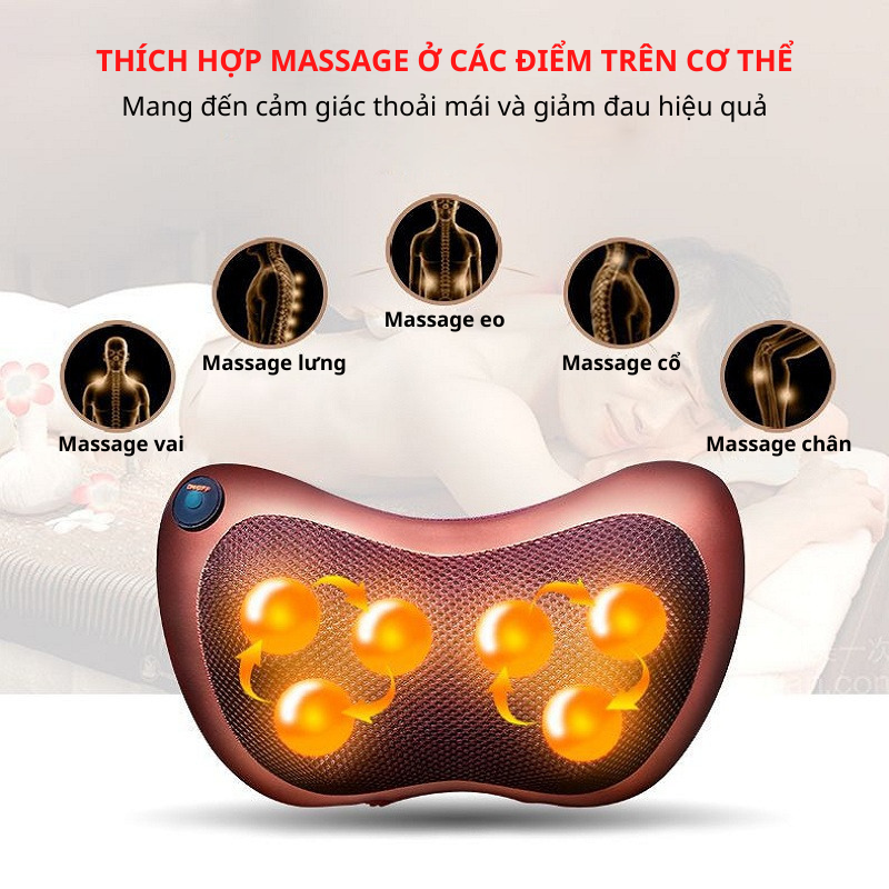 Máy Massage Cổ Vai Gáy Đa Năng FATO - Gối mát xa hỗ trợ giảm đau và tạo cảm giác thoải mái - Món Quà Sức Khỏe Cho Cả Gia Đình