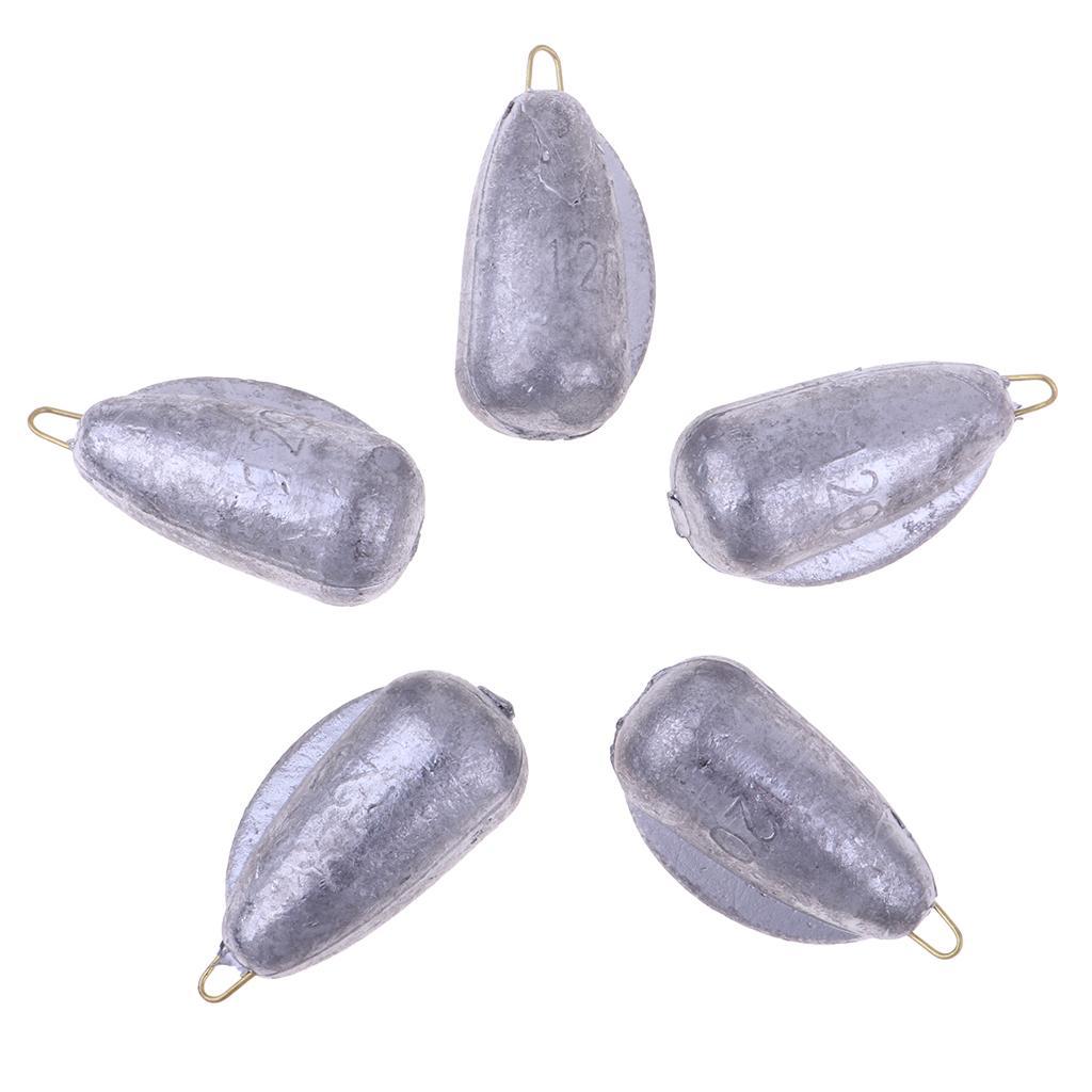 5 Pieces Fishing Lead Weights Sinkers with Connecting Hook for Carp Fishing Tackle Accessories