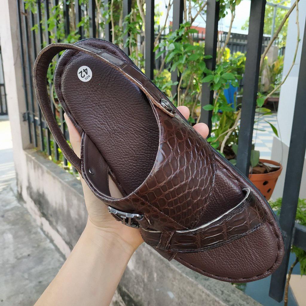 Dép sandal nam da cá sấu thật 100% Giá rẻ nhất toàn quốc!