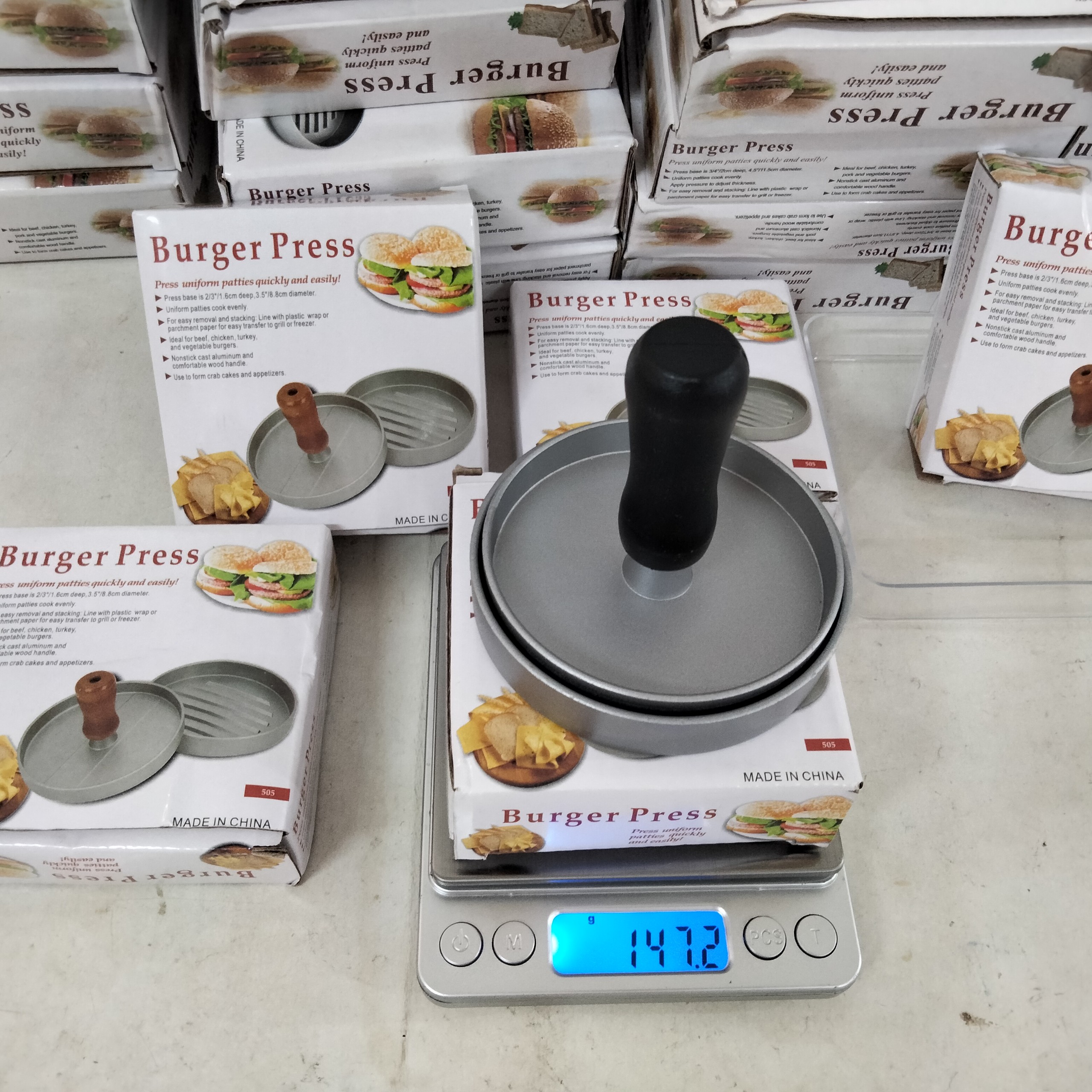 Khuôn nhôm tròn 9 cm dùng ép thịt làm nhân bánh hamburger ép cơm, xôi..đa dụng PVN4790