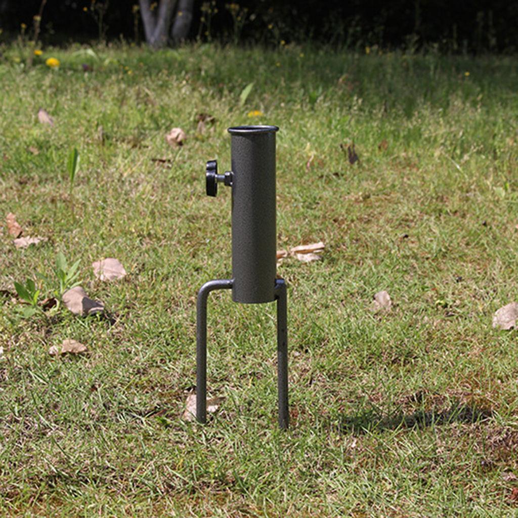 Parasol Umbrella Base Stand Outdoor Garden Metal Parasol Holder with 2 Forks