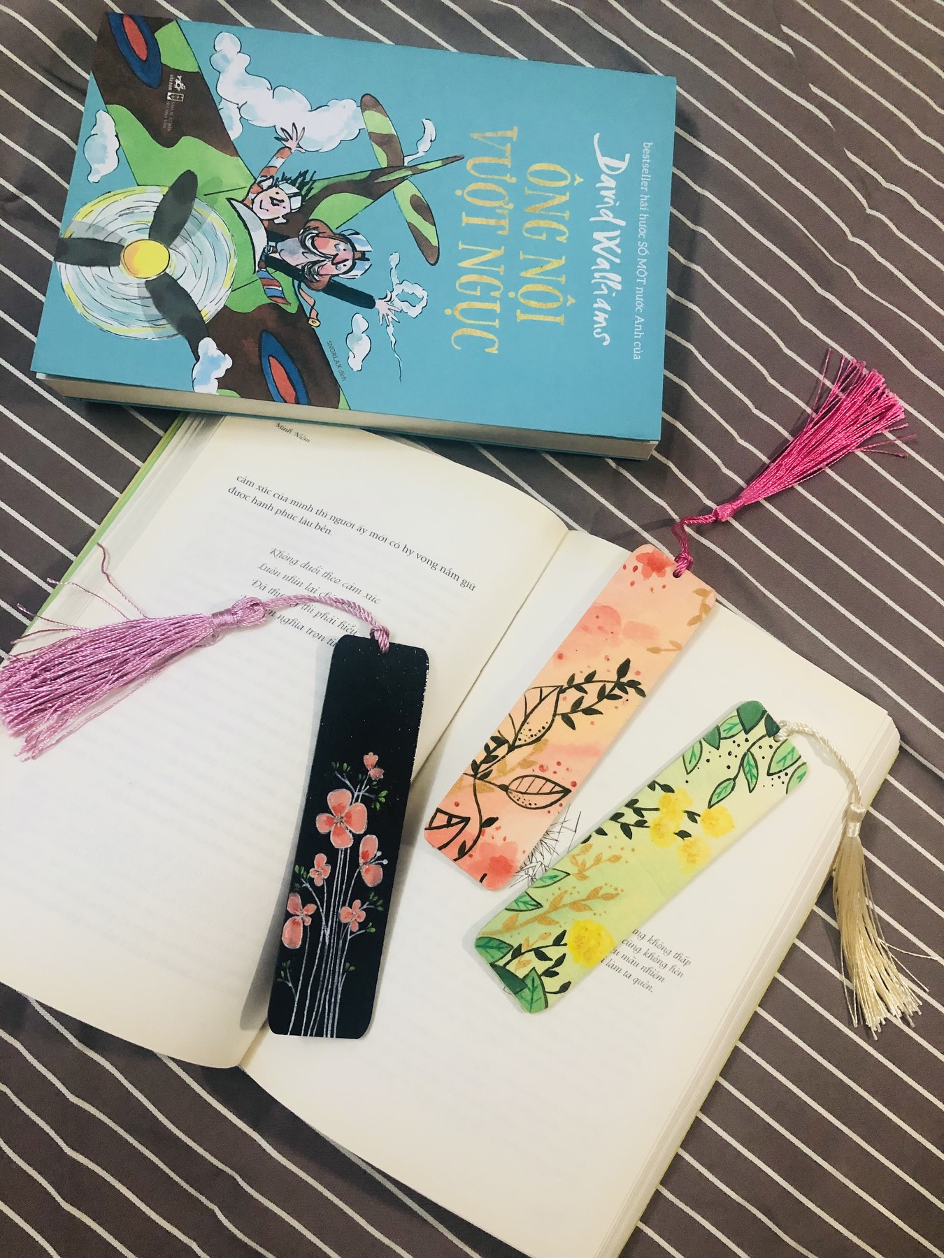 Bookmark Gỗ Handmade Nghệ Thuật - Bộ 3 cái - Tặng kèm 2 Bookmark Giấy