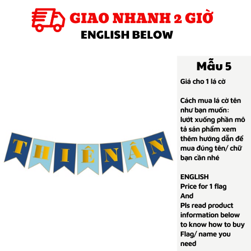 Dây cờ tên trang trí sinh nhật snnl75