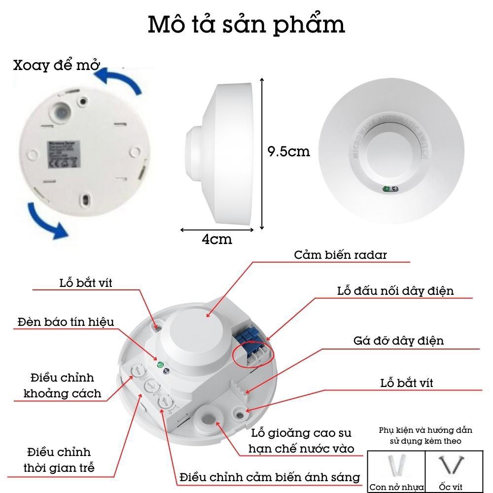 Cảm biến bật tắt đèn khi có người radar MS600