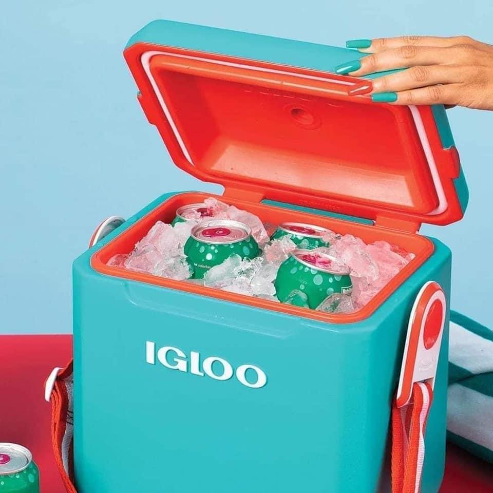 Hộp Giữ Lạnh Igloo, 10L, Thùng Giữ Lạnh 2 Lớp Giúp Bảo Quản Thực Phẩm, Đồ Uống,Tới 24h, Khóa An Toàn, Dây Đeo, Nhập Đức