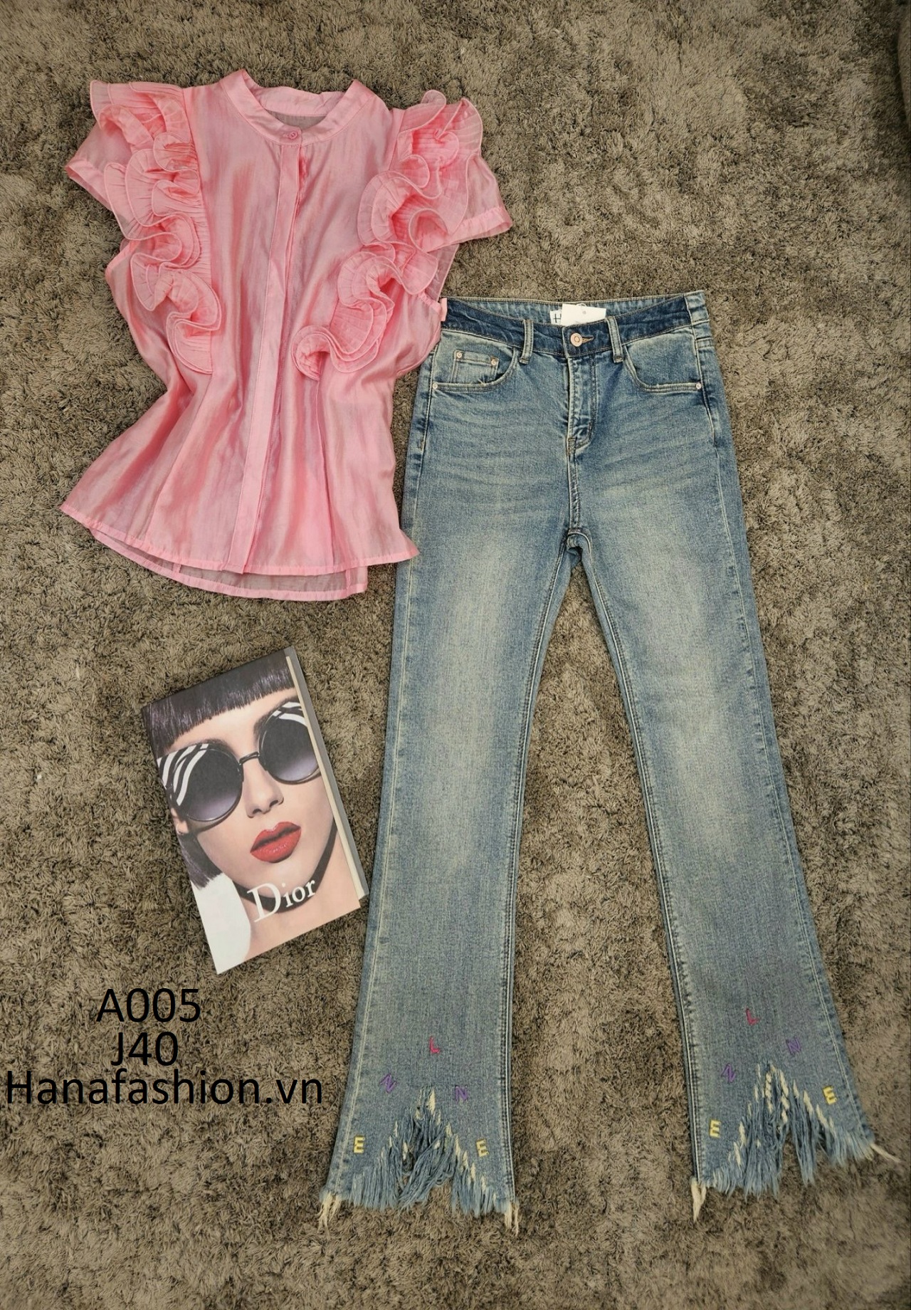 Quần Jeans ôm slimfit ống tưa -J40