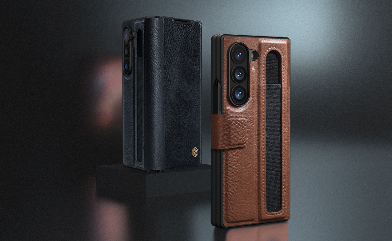 Bao da cho Samsung Galaxy Z Fold6 (Fold 6 5G) hiệu Nillkin Aoge Leather Cover case ( có khe để bút, dựng, chống sốc) - hàng chính hãng