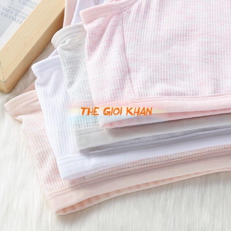 Hình ảnh Áo Lá Bé Gái Không Đệm Không Gọng［ LOẠI ĐẸP COTTON - CÓ TÚI ĐỰNG RIÊNG］ áo lá học sinh 2 dây siêu thoáng