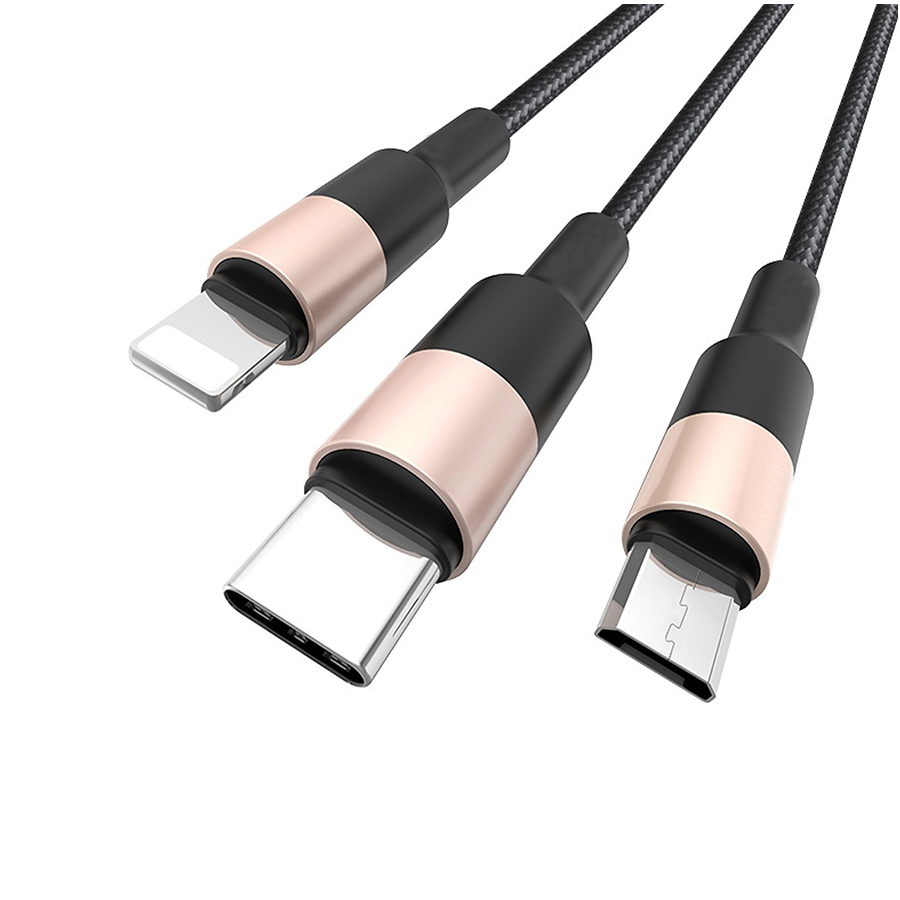 Cáp Sạc X26 Xpress 3 Cổng Lightning/ Micro USB/ Type-C