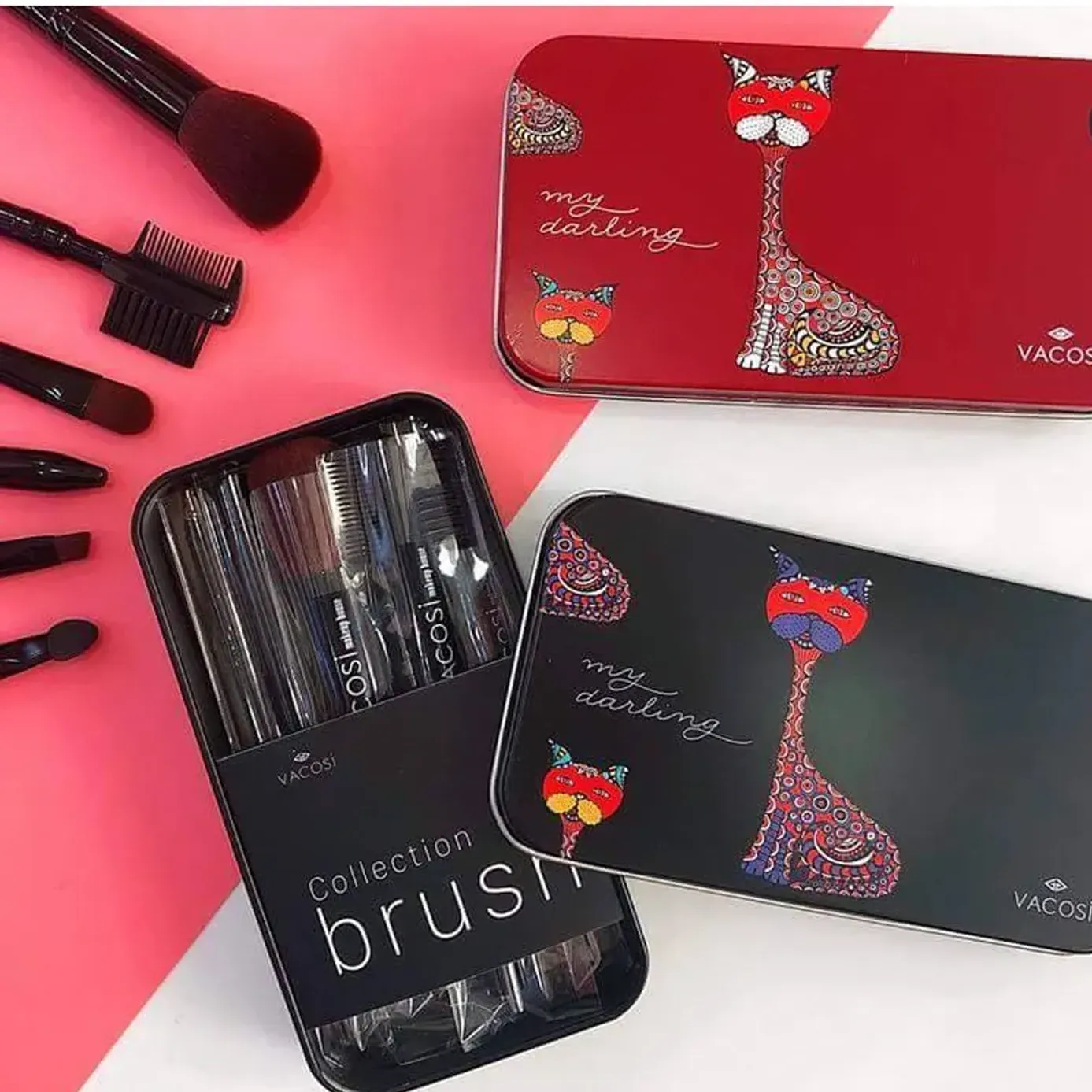 Hộp Du Lịch Cọ Vacosi Natural Studio My Darling Travel Brush Set 06 Cây 150g