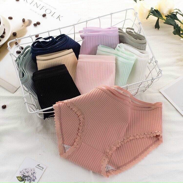 COMBO 10 QUẦN LÓT GÂN TĂM VIỀN REN NHỎ