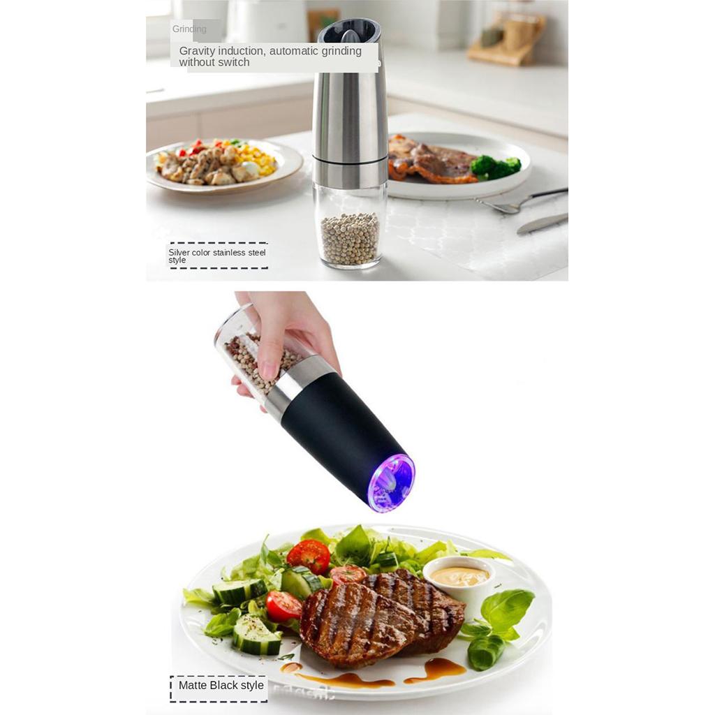 Electric Gravity Pepper Grinder Pepper Mill Salt Mill Black