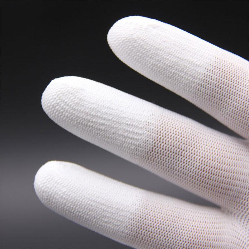 5Pair găng tay chống tĩnh điện chống tĩnh điện ESD găng tay làm việc điện tử PU ngón tay phủ ngón tay PC antiskid để bảo vệ ngón tay