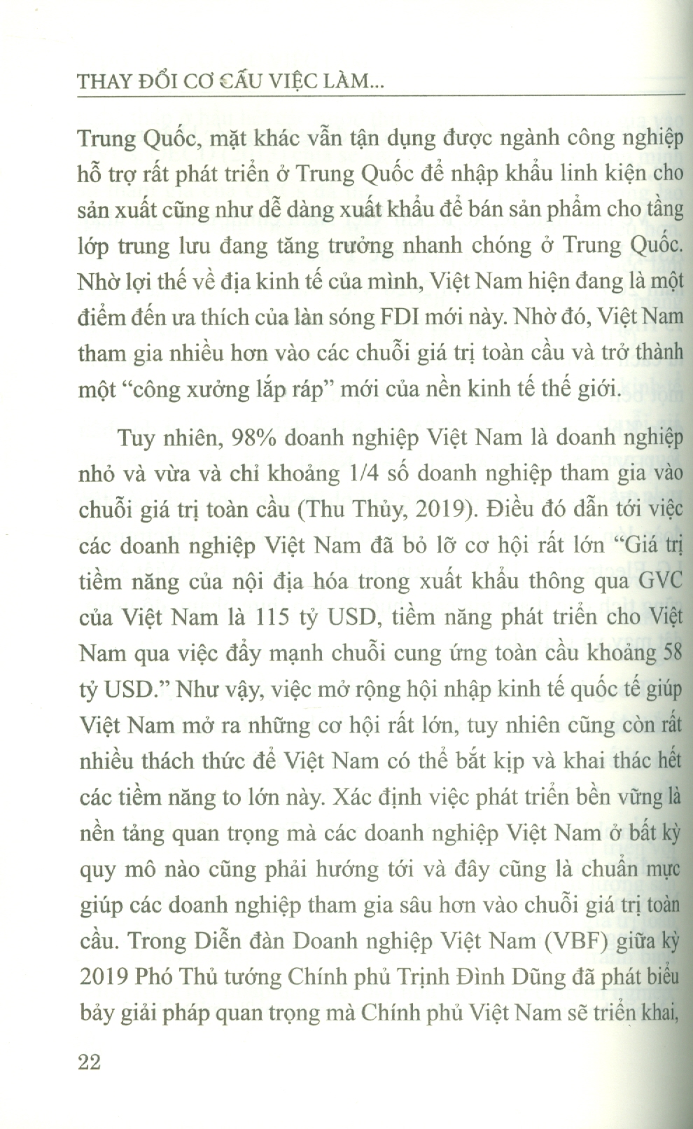 Thay Đổi Cơ Cấu Việc Làm Và Thu Nhập Của Lao Động Việt Nam Trong Bối Cảnh Tham Gia Vào Chuỗi Giá Trị Toàn Cầu (Sách chuyên khảo) - TS. Phạm Minh Thái (Chủ biên)