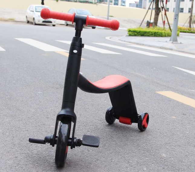 Xe Trượt Scooter Nadle 3in1 - Chòi Chân, Xe trượt, Xe đạp - Tiện Lợi - Màu Đỏ