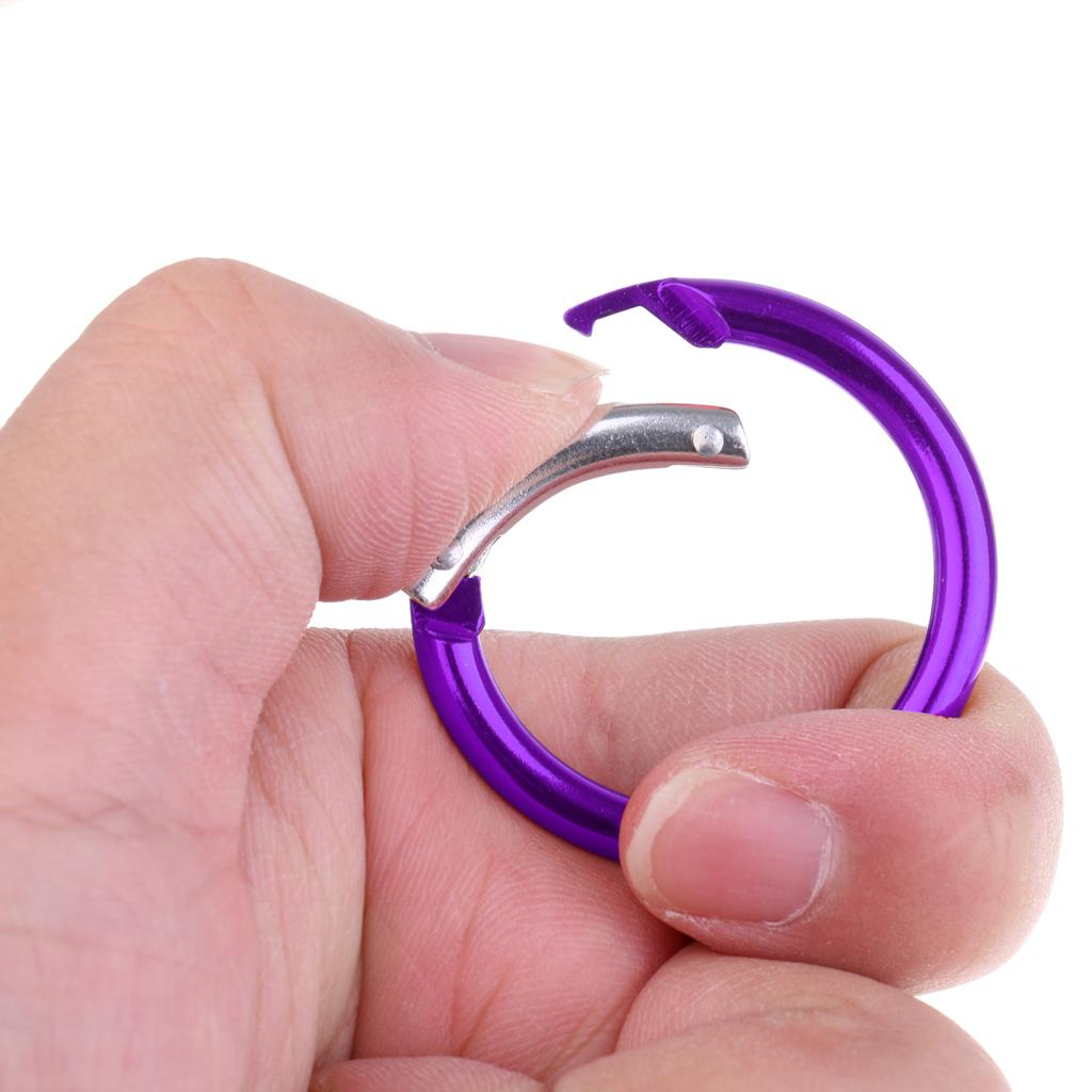 6 Pieces Circle Round Carabiner Hiking Spring Snap Clip Hook Keychain Camping Handbag
