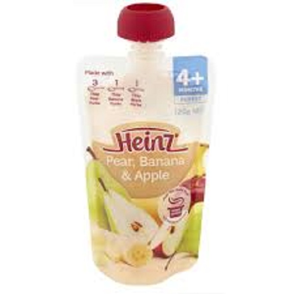 Váng sữa Heinz vị pear, banana &amp;apple cho bé từ 4 tháng-Túi 120g