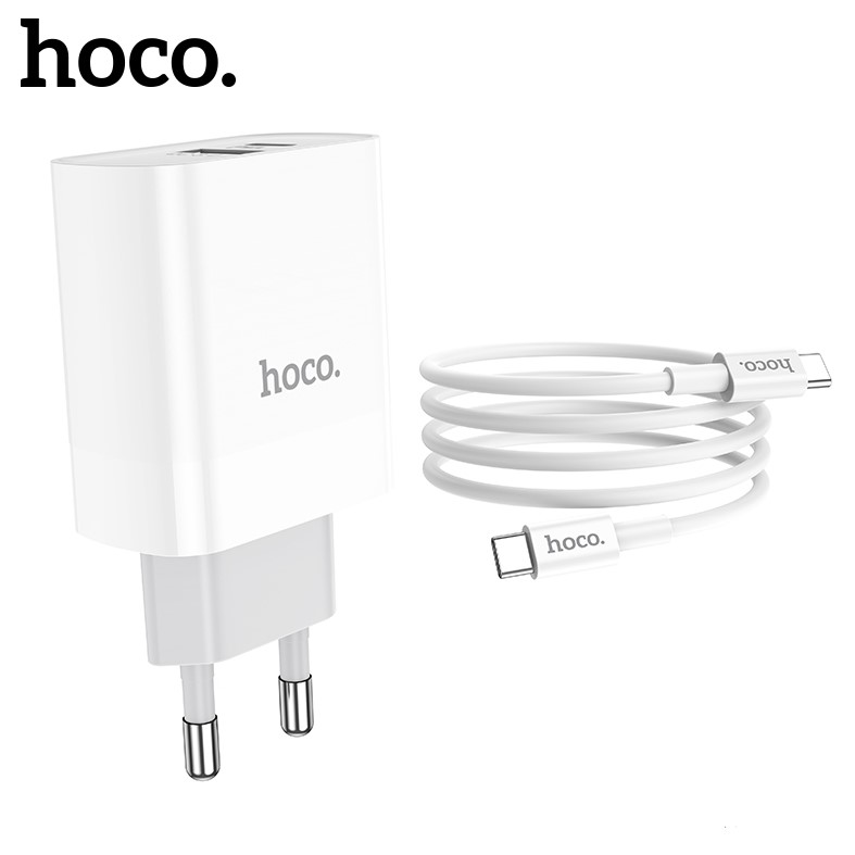 Bộ Củ Sạc Hoco. C80A Kèm Cáp Sạc Type-C to Type-C sạc nhanh PD20W QC3.0 dành cho điện thoại và máy tính bảng