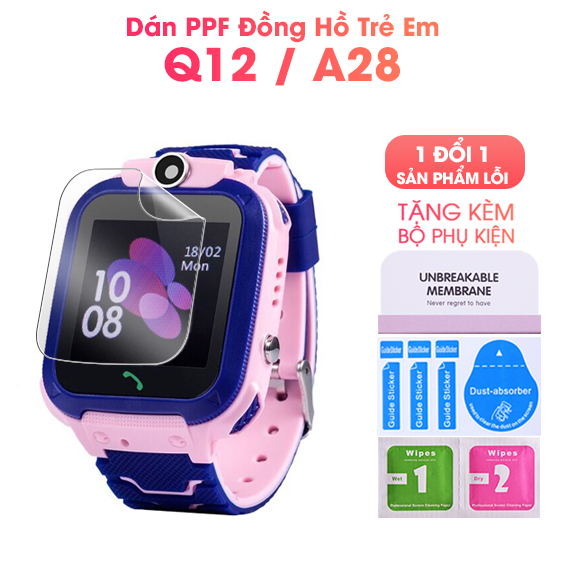 Combo 2 Miếng Dán Màn Hình Mặt Trước PPF Dành Cho Đồng Hồ Trẻ Em Q12 / A28 Tặng kèm bộ phụ kiện dán - Handtown - Hàng Chính Hãng