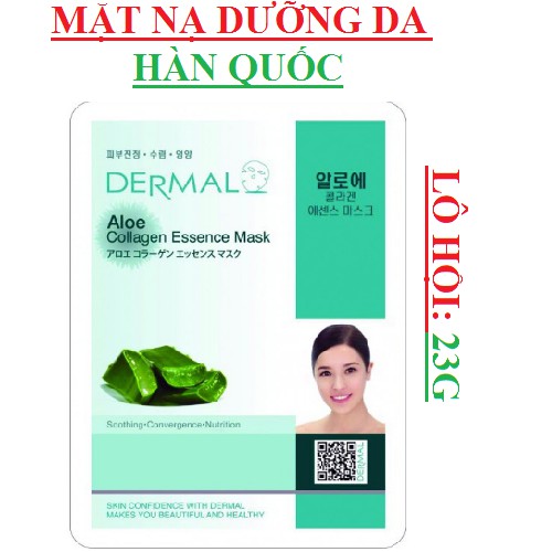 Mặt Nạ Dermal Tinh Chất Lô Hội Ngăn Ngừa Lão Hóa Da Aloe Collagen Essence Mask 23g - 10 Miếng