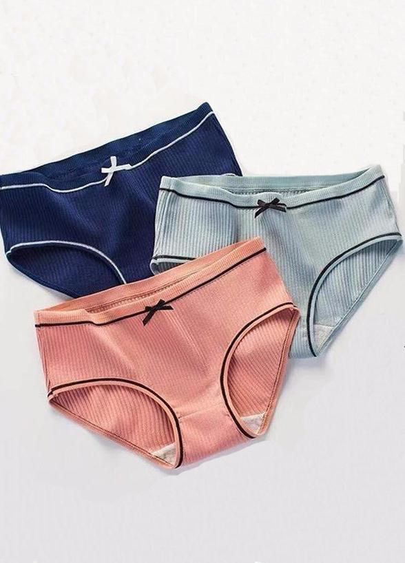 Combo 5 quần lót nữ đính nơ chất cotton cao cấp kháng khuẩn thấm hút mồ hôi QL03