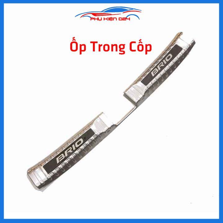 Ốp chống trầy cốp Brio 2018-2019-2020-2021-2022 inox sáng bóng bảo vệ xe chống va đập
