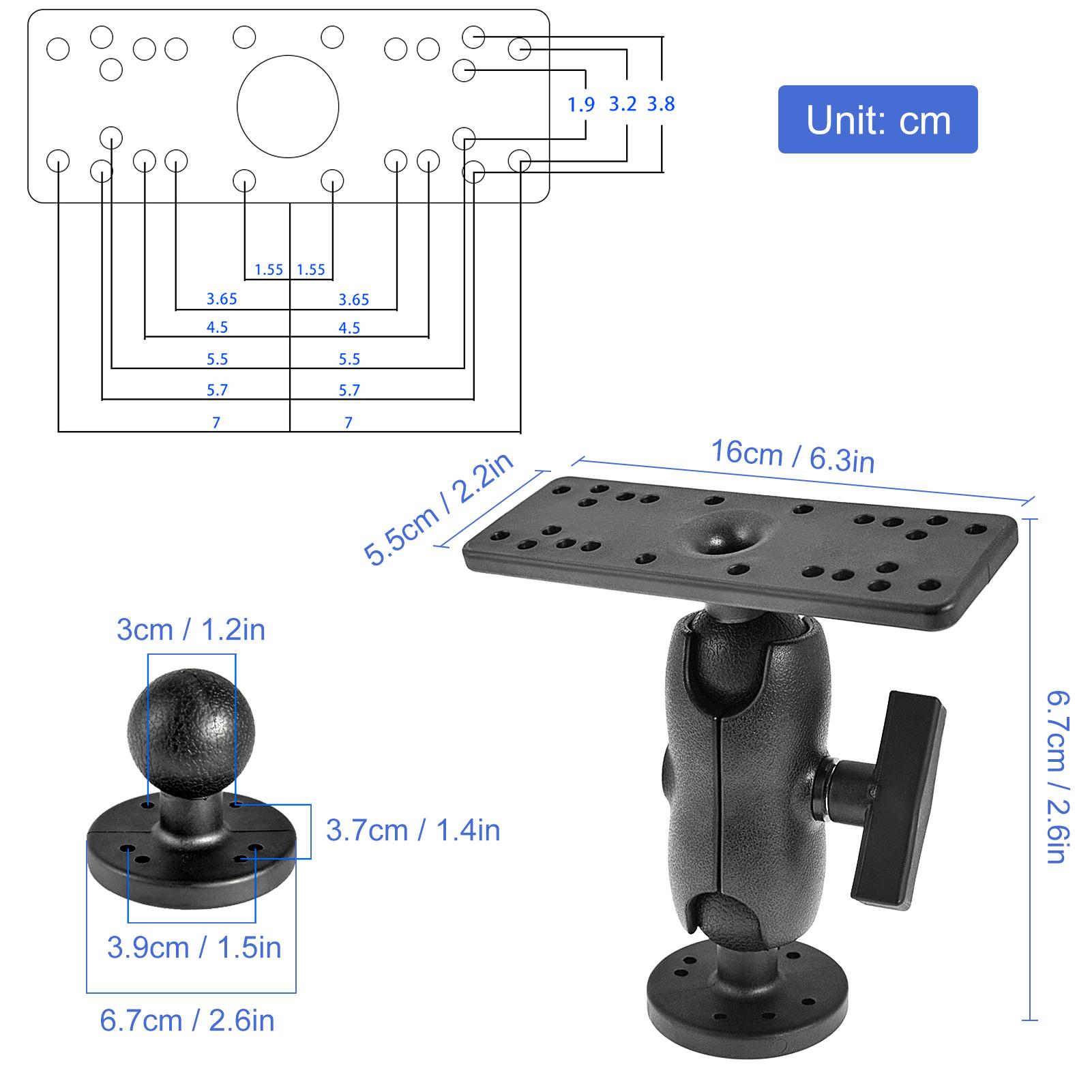 Dụng cụ cố định máy soi Kayak Fishfinders cầm tay có bi xoay Base 360 ​​°