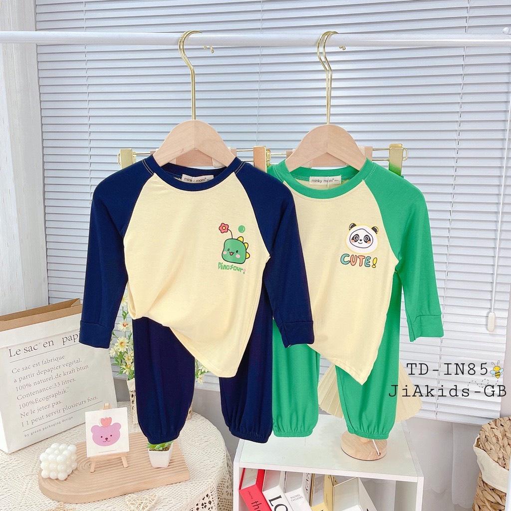 Bộ Quần Áo Dài Tay MINKY MOM Thun Lạnh cho Trẻ Em, Bé Trai Bé Gái In Hình Dễ Thương vải mềm mịn thoáng mát TD50