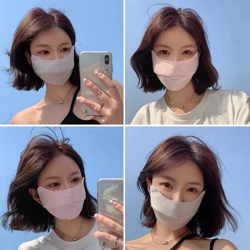 Khẩu trang vải chống tia UV chống nắng kháng khuẩn cao cấp NGẮN form dáng đẹp có nút chỉnh dây phù hợp cho cả nam và nữ