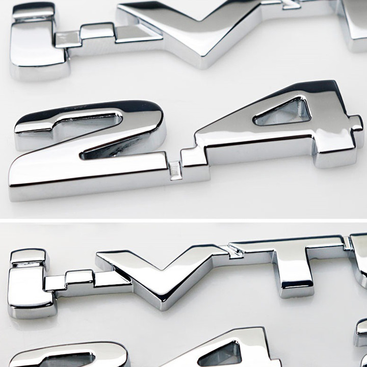 Decal tem chữ IVTEC dán trang trí đuôi ô tô G70511 Hợp kim inox kích thước 13×1.5cm