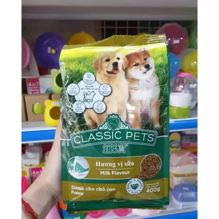 Thức Ăn Hạt Khô Dành Chó Con Classic Pets Milk Flavour - Vị Sữa Túi 400g