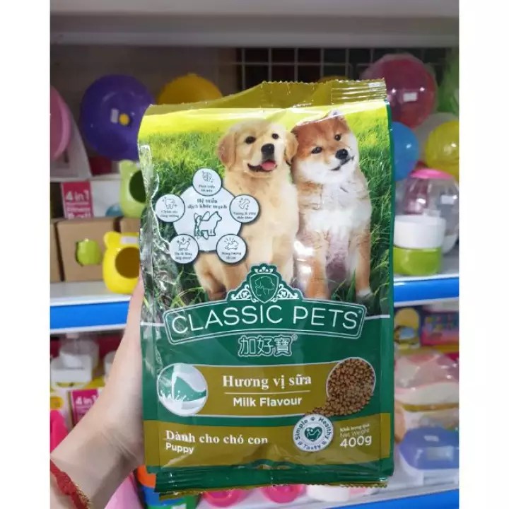 COMBO 5 GÓI Thức Ăn Hạt Khô Dành Chó Con Hương Vị Sữa Classic Pets Milk Flavour 400g