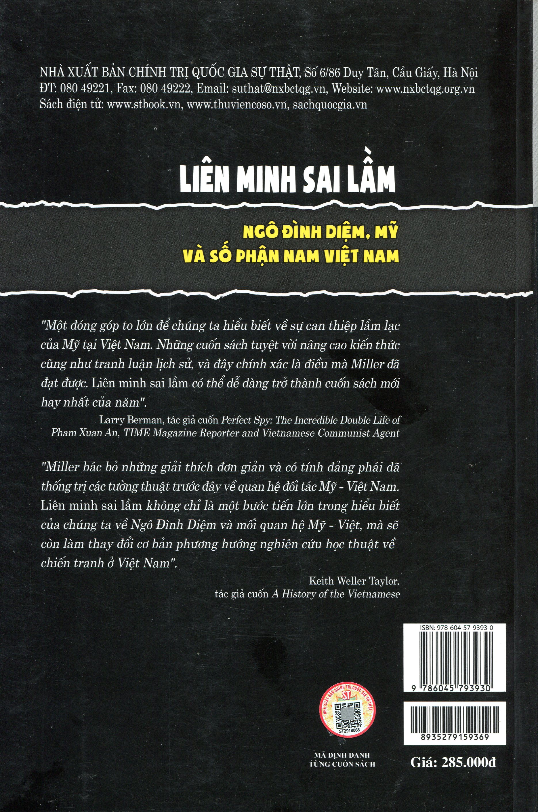 Sách Liên Minh Sai Lầm: Ngô Đình Diệm, Mỹ Và Số Phận Nam Việt Nam