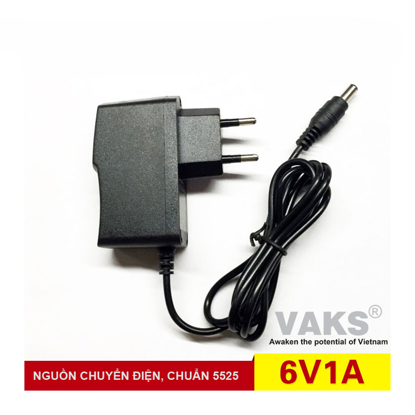 Adapter nguồn WX-0610 chuyển điện từ 110V-220VAC sang 6VDC 1A - Jack cắm chuẩn 5525 - Đủ công suất
