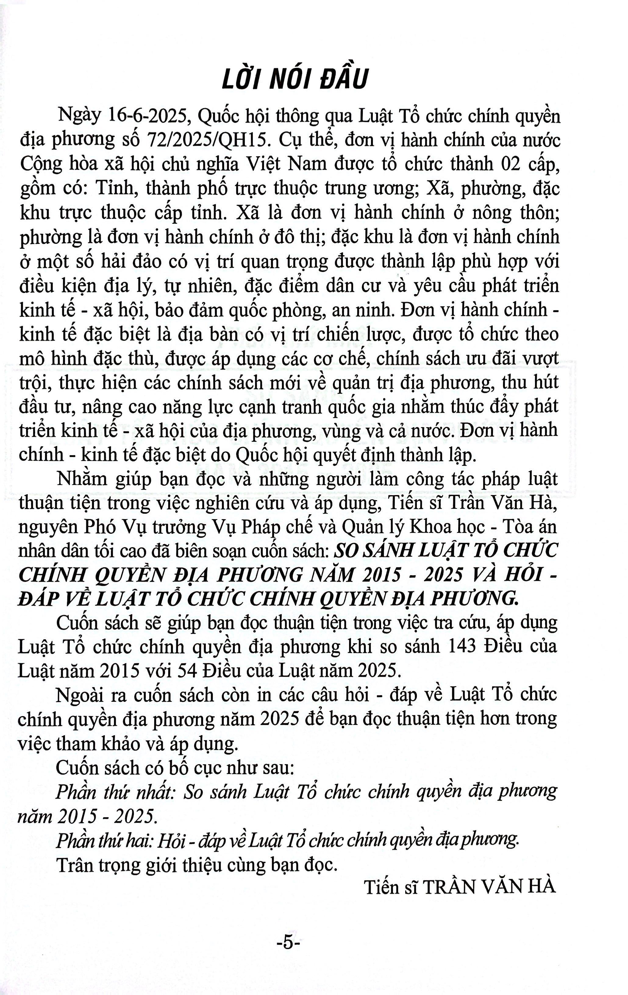 Sách - So Sánh Luật Tổ Chức Chính Quyền Địa Phương Năm 2015-2025 Và Hỏi-Đáp Về Luật Tổ Chức Chính Quyền Địa Phương
