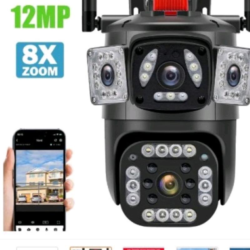 (Lỗi 1 đổi 1) Camera YOOSEE ngoài trời 4 mắt 3 màn hình 12MPX tích hợp 39 LED zoom 12x - Hàng chính hãng