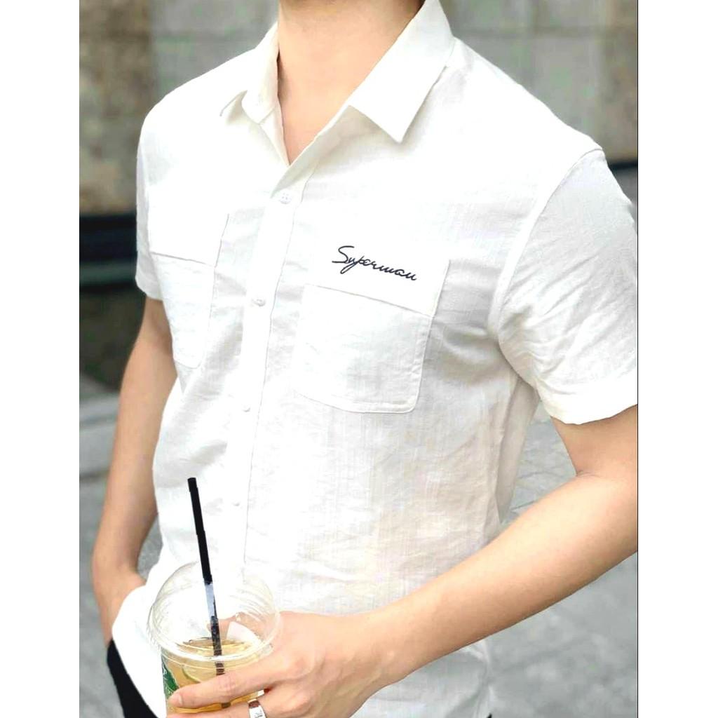 Áo sơ mi nam /Áo Sơ Mi Cộc Tay Cổ Bẻ Túi Hộp Hot Trend HIỆN NAY