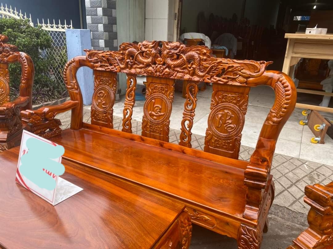 Bộ salon tràm rồng đỉnh tay 10-tay 12-Bộ bàn ghế phòng khách