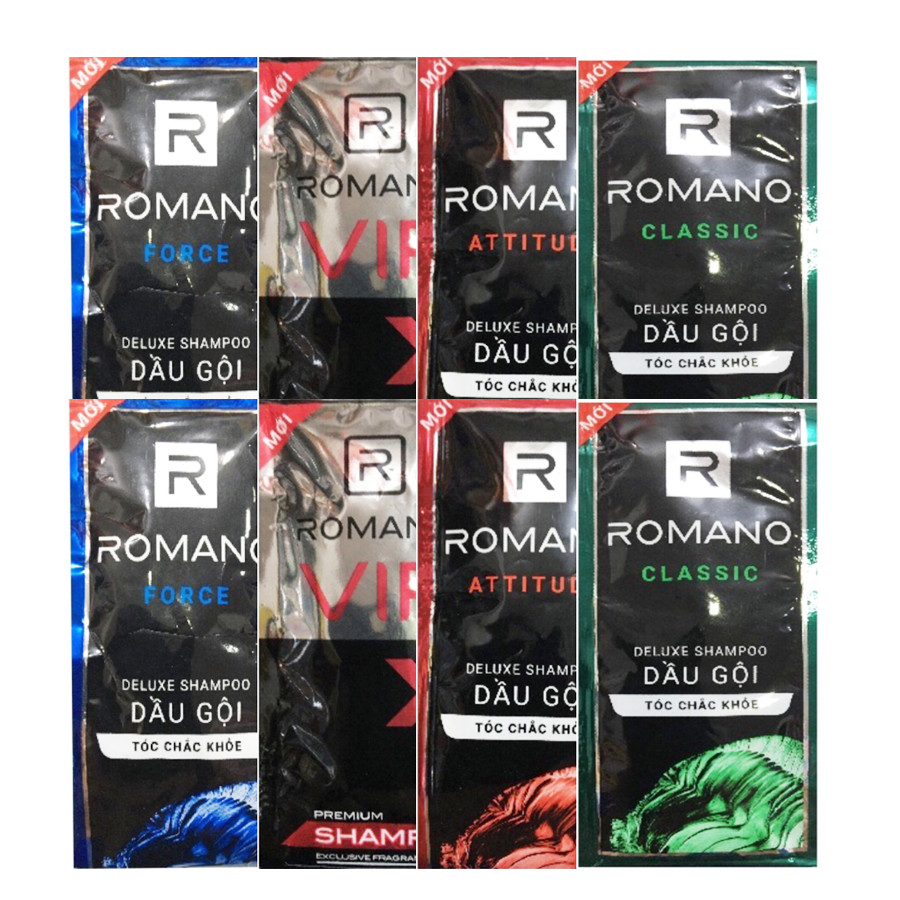 Combo 10 Dây dầu gội cho Nam Romano Mix 4 màu