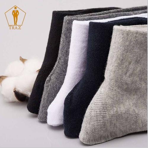 Vớ Tất Trơn Cổ Cao TRAZ Nam Nữ Trắng Đen Xám Unisex Style Hàn Quốc
