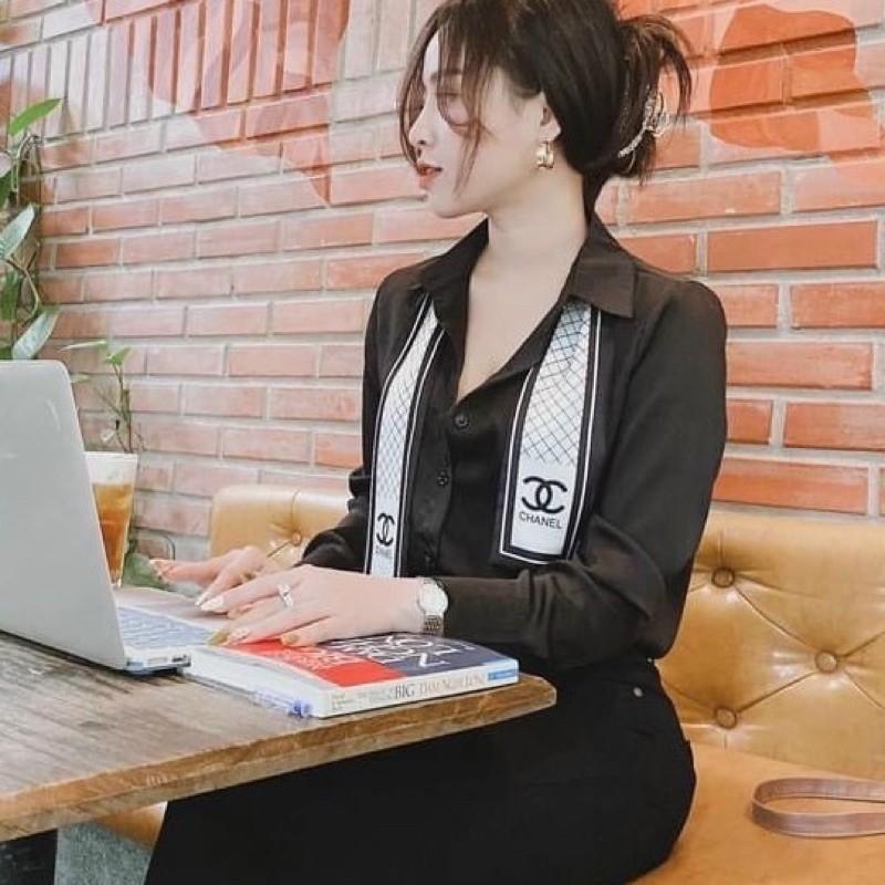 Áo sơ mi nữ dài tay dài cột nơ
