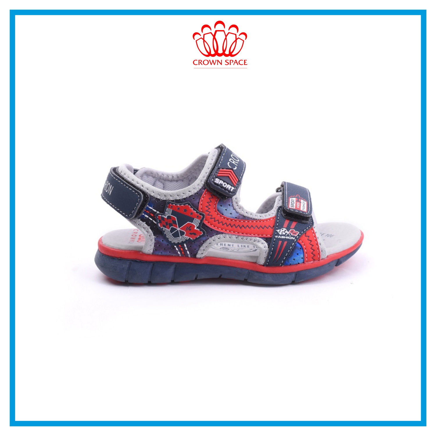 Dép Quai Hậu Cho Bé Trai Đi Học  Thời Trang Cao Cấp Crown Space UK Active Sandals CRUK529 Da Nhẹ Êm Thoáng Khí Thấm Hút Mồ Hôi Cho Trẻ  Size từ 26-35/2-14 Tuổi