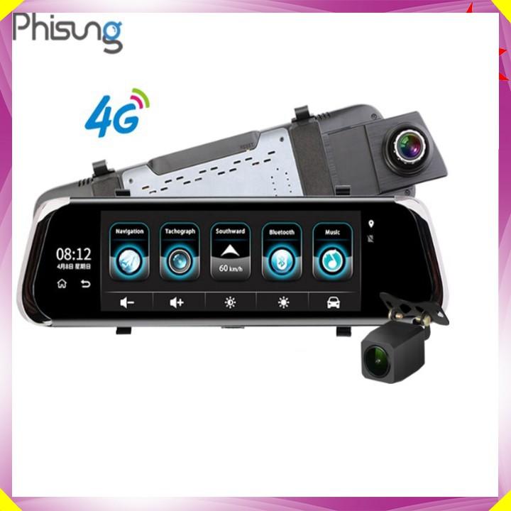 Camera hành trình dạng lắp gương hãng PhiSung E08-E/4G/Wifi/GPS/10'' cao cấp - Hàng Nhập Khẩu
