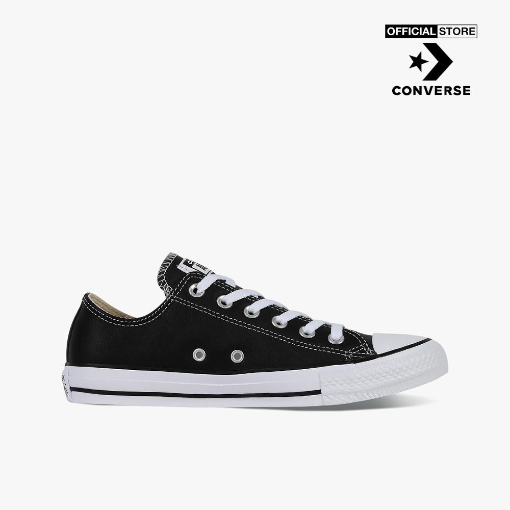 CONVERSE - Giày sneakers cổ thấp unisex Chuck Taylor All Star Leather 132174C-00B0_BLACK