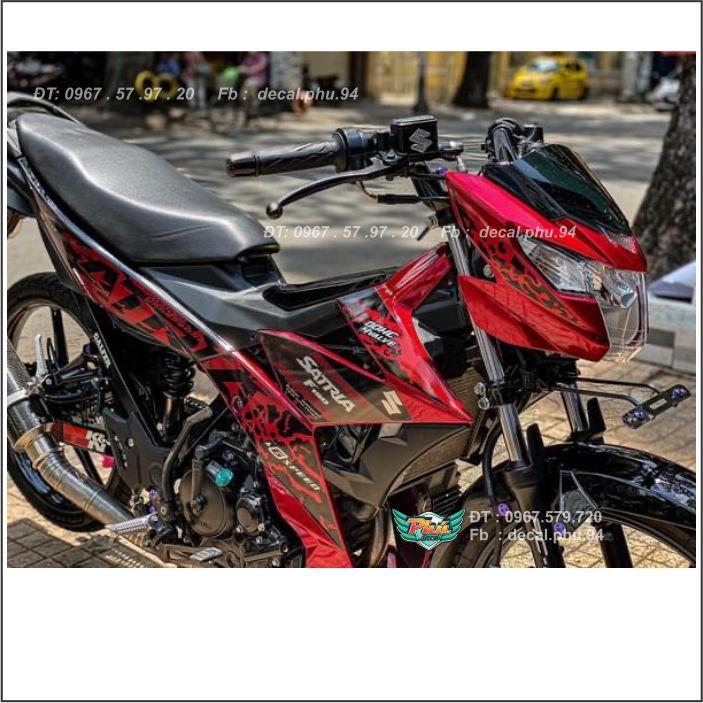 Tem rời Satria đỏ đen Candy