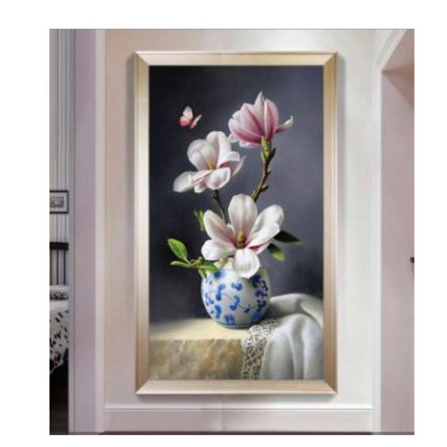 Tranh thêu chữ thập chỉ lụa thêu kín kt 51x77 cm